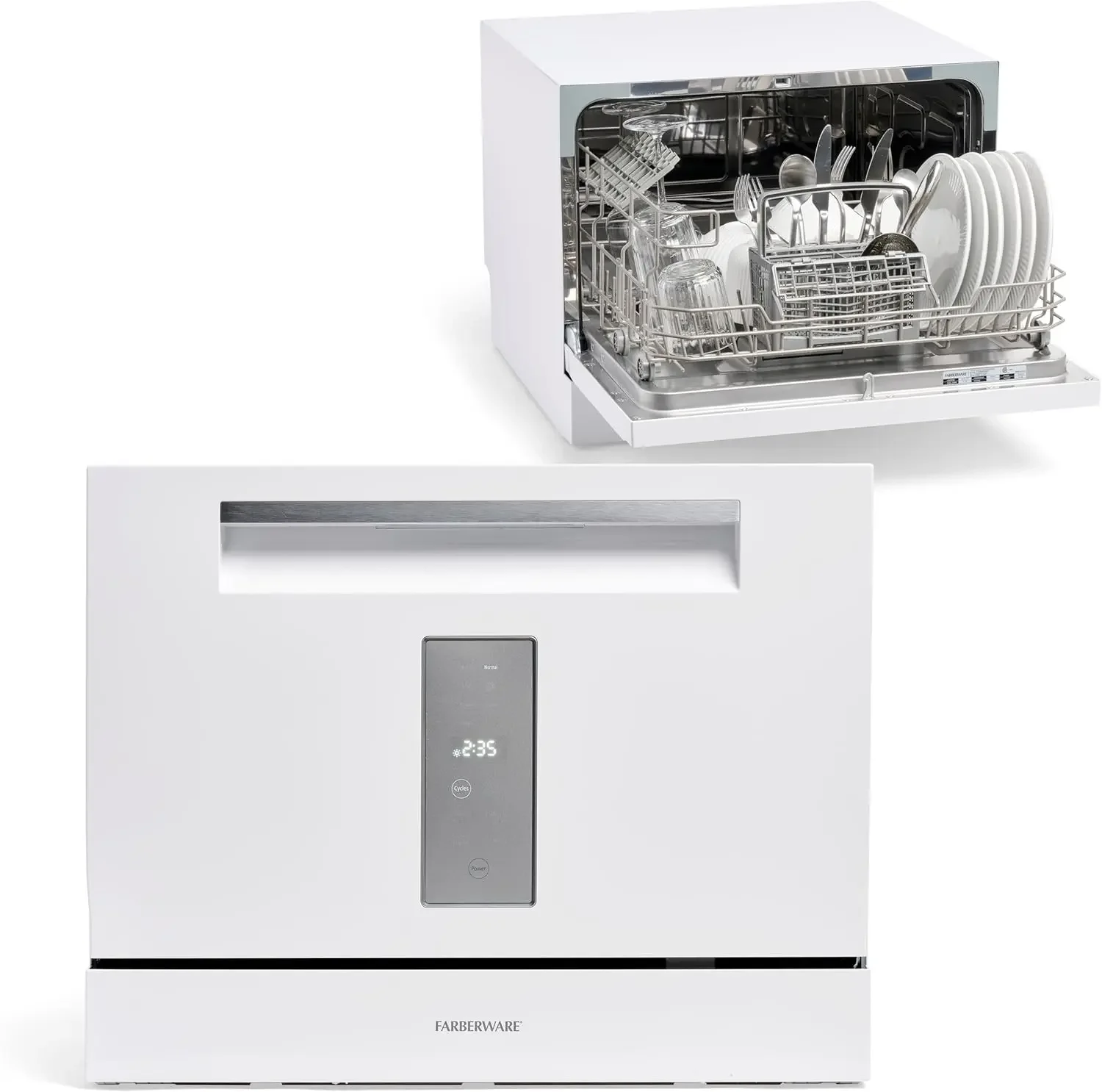 

Setting Dishwasher - Portable Mini Countertop Dishwasher with 7 Wash Programs - Perfect for Small Spaces Like Ap