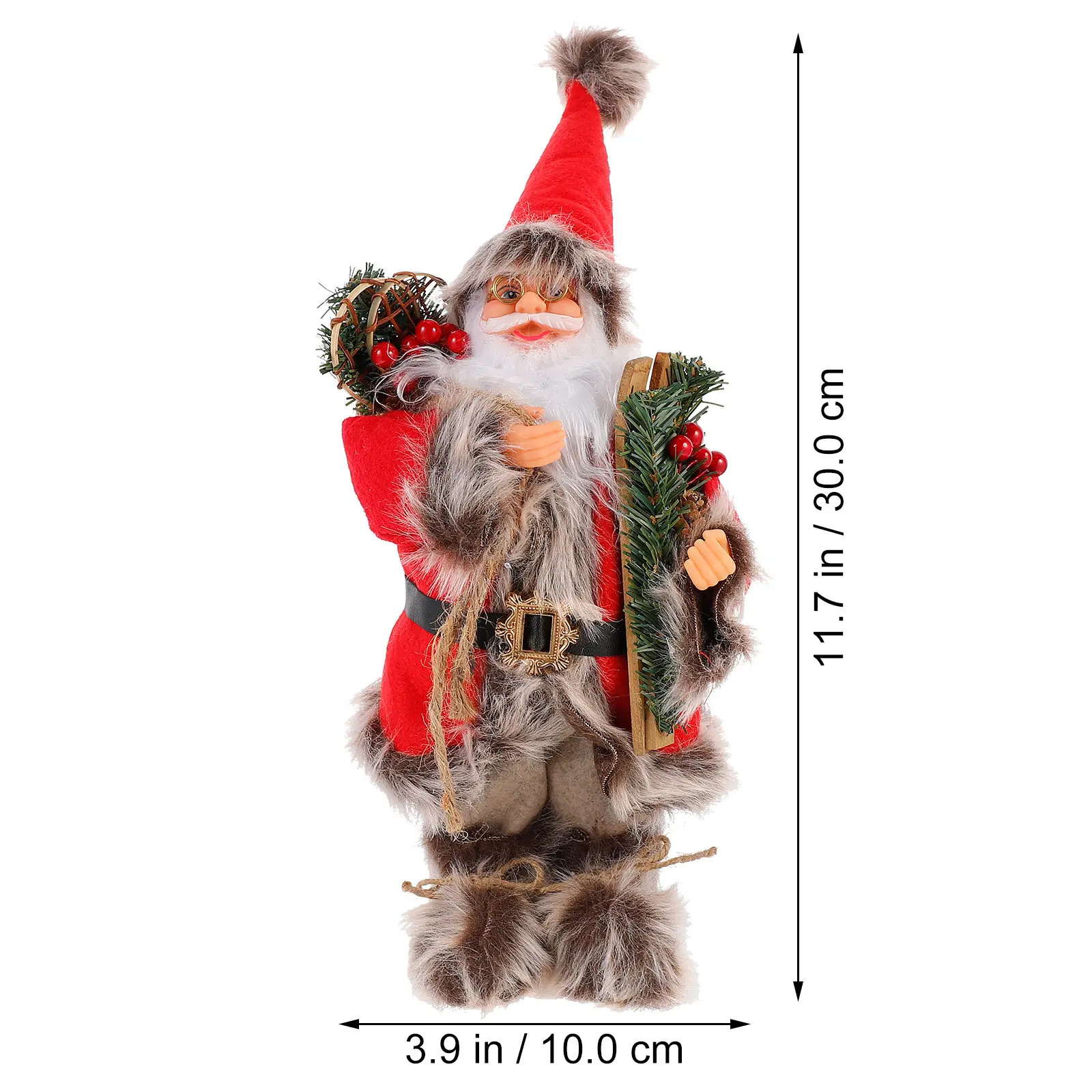 Adorable Santa Claus Standing Decor for Desk Tabletop Christmas Decoration Festive Room Accent Santa Figure Holiday Ornament