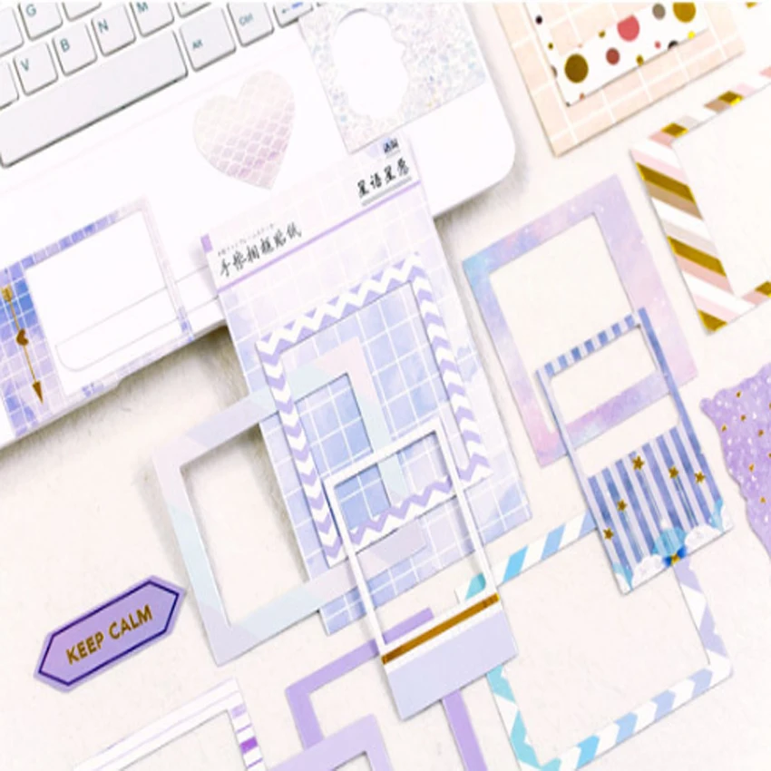 1pack/lot Fresh Photo Frame Series Sticker Pack Stickers DIY Scrapbooking Sticker pad Children Letter Diary sticker