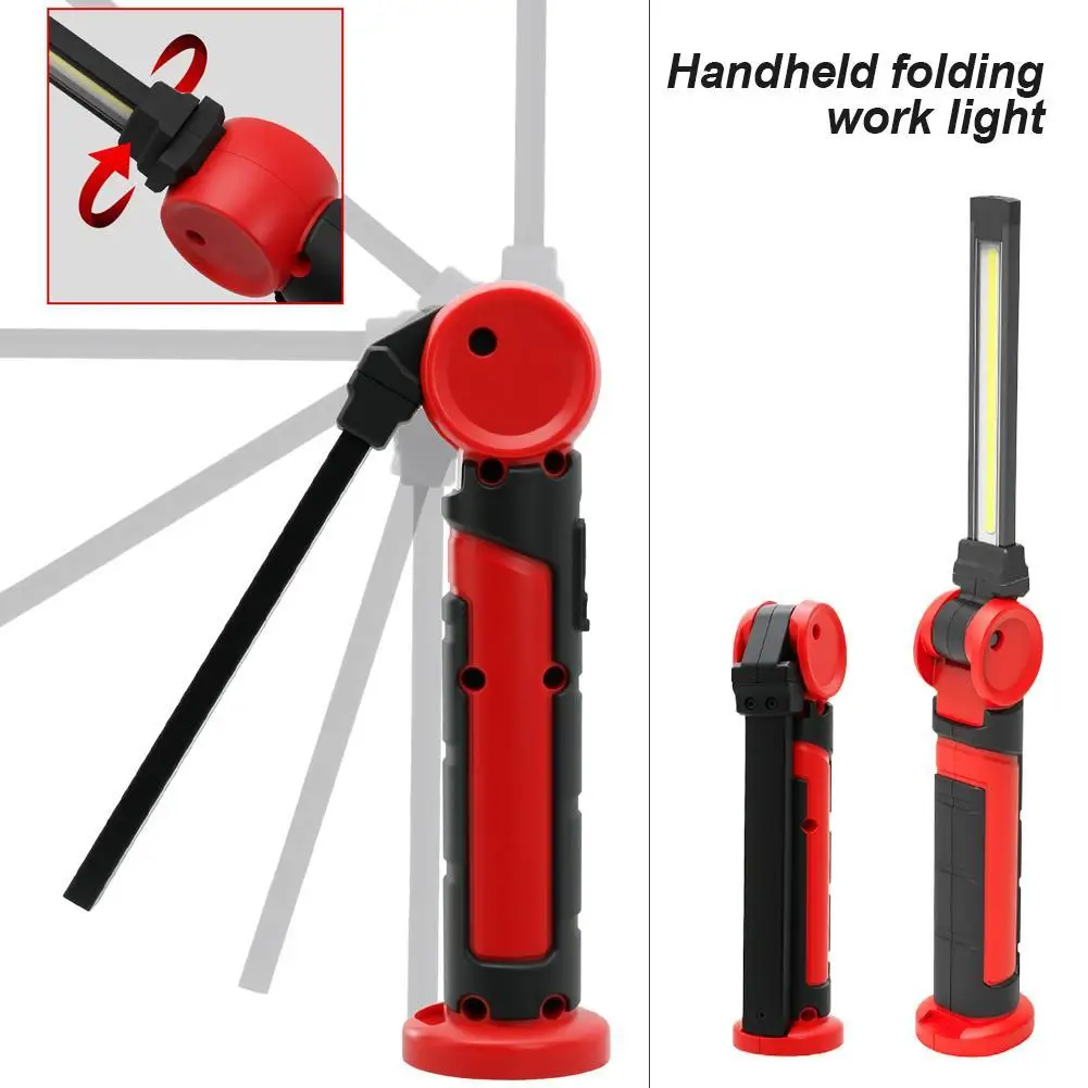 Foldable COB LED Work Light Magnetic Base USB Rechargeable Multi Modes Inspection Flashlight For Car Repair Garage Camping