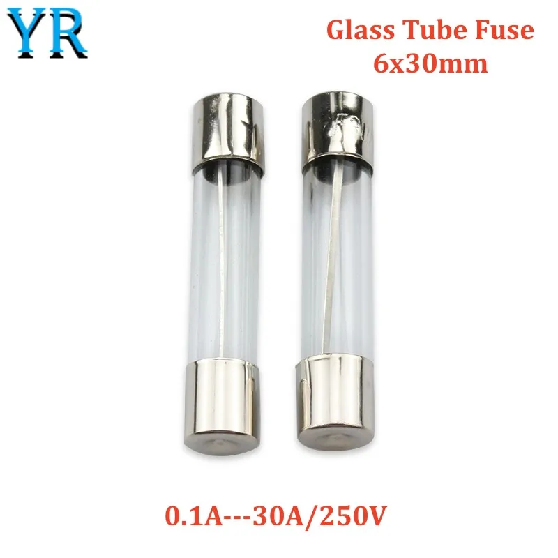 

10PCS 6*30 Glass Fuse Fast Fuse 250V 0.1A 0.2A 0.5A 1A 2A 3A 3.15A 4A 5A 6A 7A 8A 10A 15A 20A 30A Quick Blow 6x30mm