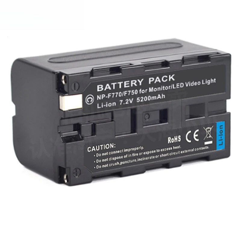 NP-F750/F770 7.4V 5200mAh Fully Decoded Battery for Sony NP-F530/F570/F930/F950 Camera Camcorder