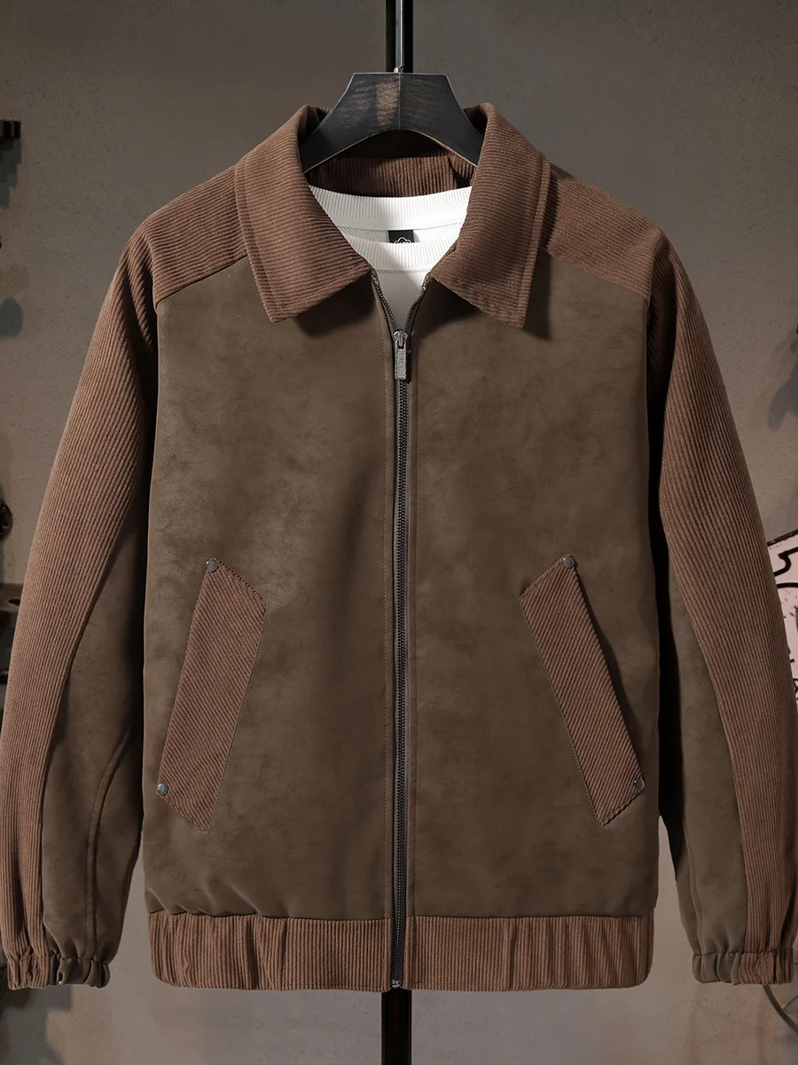 

American Sle Heavyweight Casual Jaet Men's Loose Trendy Retro Collar Youth Versatile Workwear Outerwear Polyester Fiber