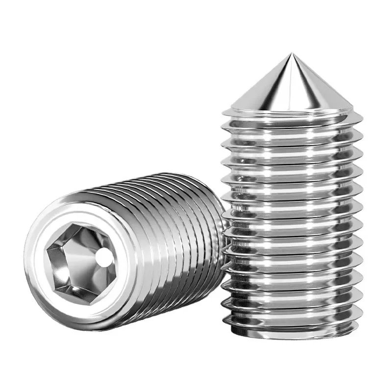 DIN914 304 Stainless Steel Grub Screws Cone Point Hexagon Hex Socket Set Screws