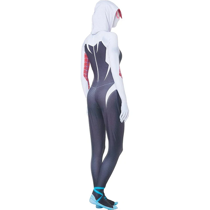 Spiderman Costume Superhero Spider Gwen Stacy Spider Man Cosplay Zentai Bodysuit Mask Halloween Costume for Women Girls