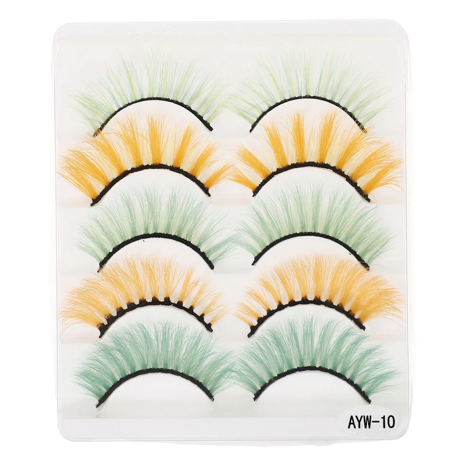 

5Pairs Rainbow Fake Eyelashes Vivid Creative Lashes for Night Out Wedding Photo Shoot Daily Wear Beauty Enhancement