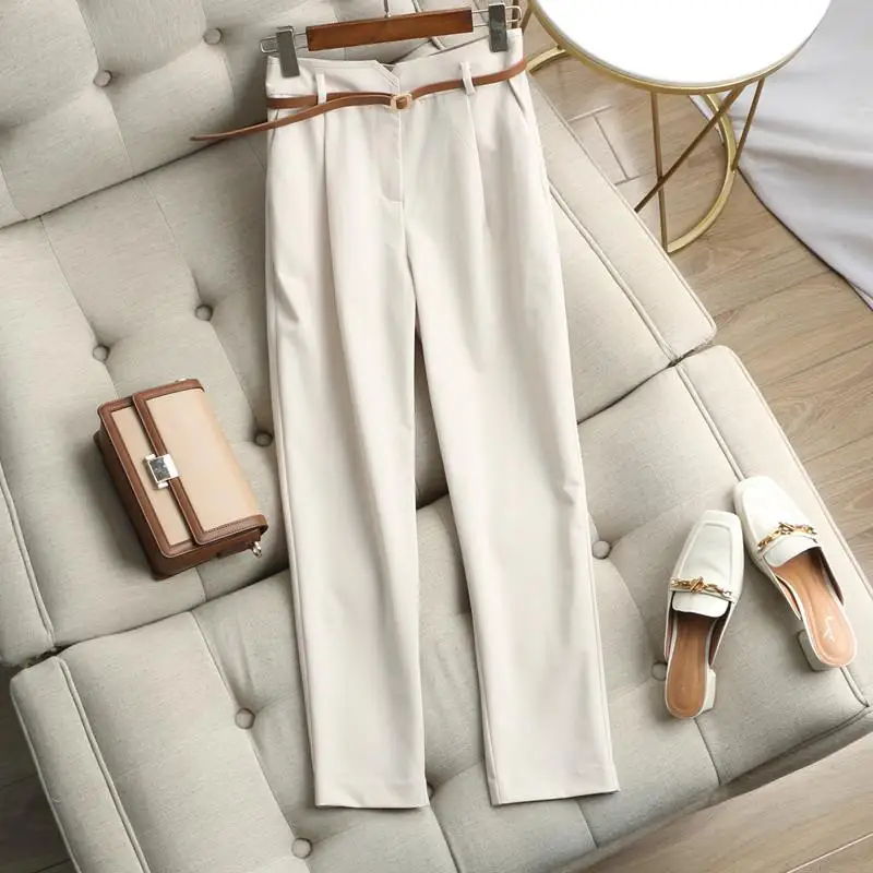 

Утягивающие прямые брюки для женщин, модные осенне-зимние повседневные брюки, повседневные брюки для поездок на работу, l талии, материал ПВХ