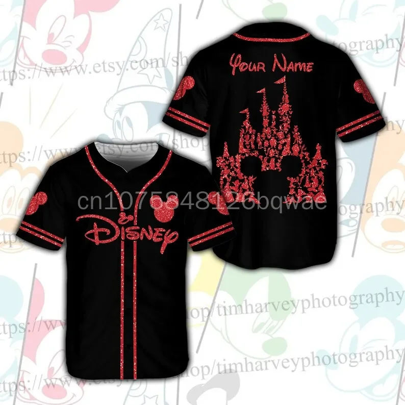 Mickey Mouse Disneyland 50th Anniversary Walt Disney World 3D Baseball Jersey Disney Baseball Jersey Fashion Casual Shirt