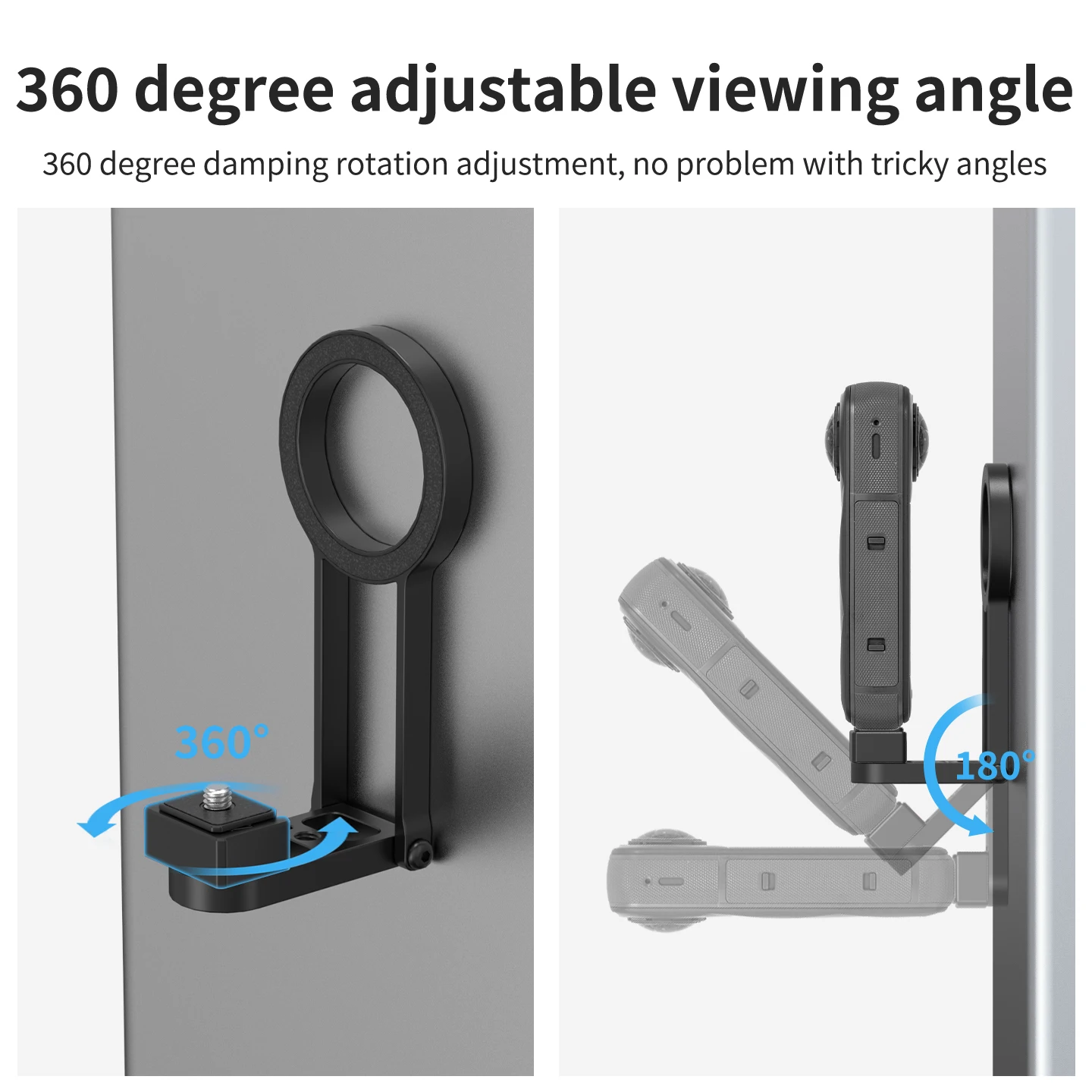 Magnetische Halterung mit Schnellverschluss, 360° Dämpfungs-Kugelkopf, Stativadapter für GoPro, DJI, Insta360, iPhone MagSafe, Lichtstativ – Detail 2