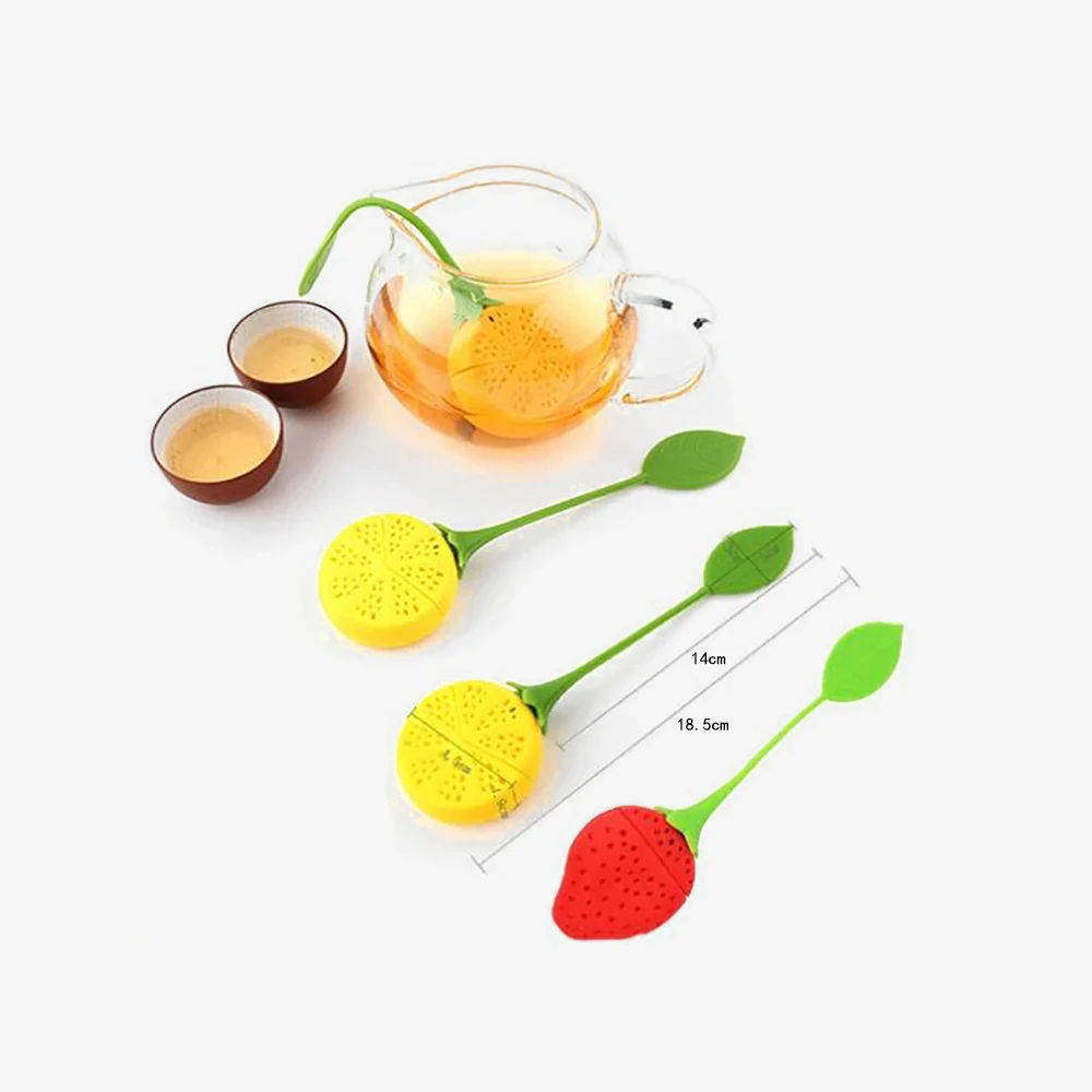 3piece Silicone Strawberry Tea Infuser Teapot Tool Teabag Kettle Loose Tea Leaf Strainer Ball Holder Herbal Spice Filter