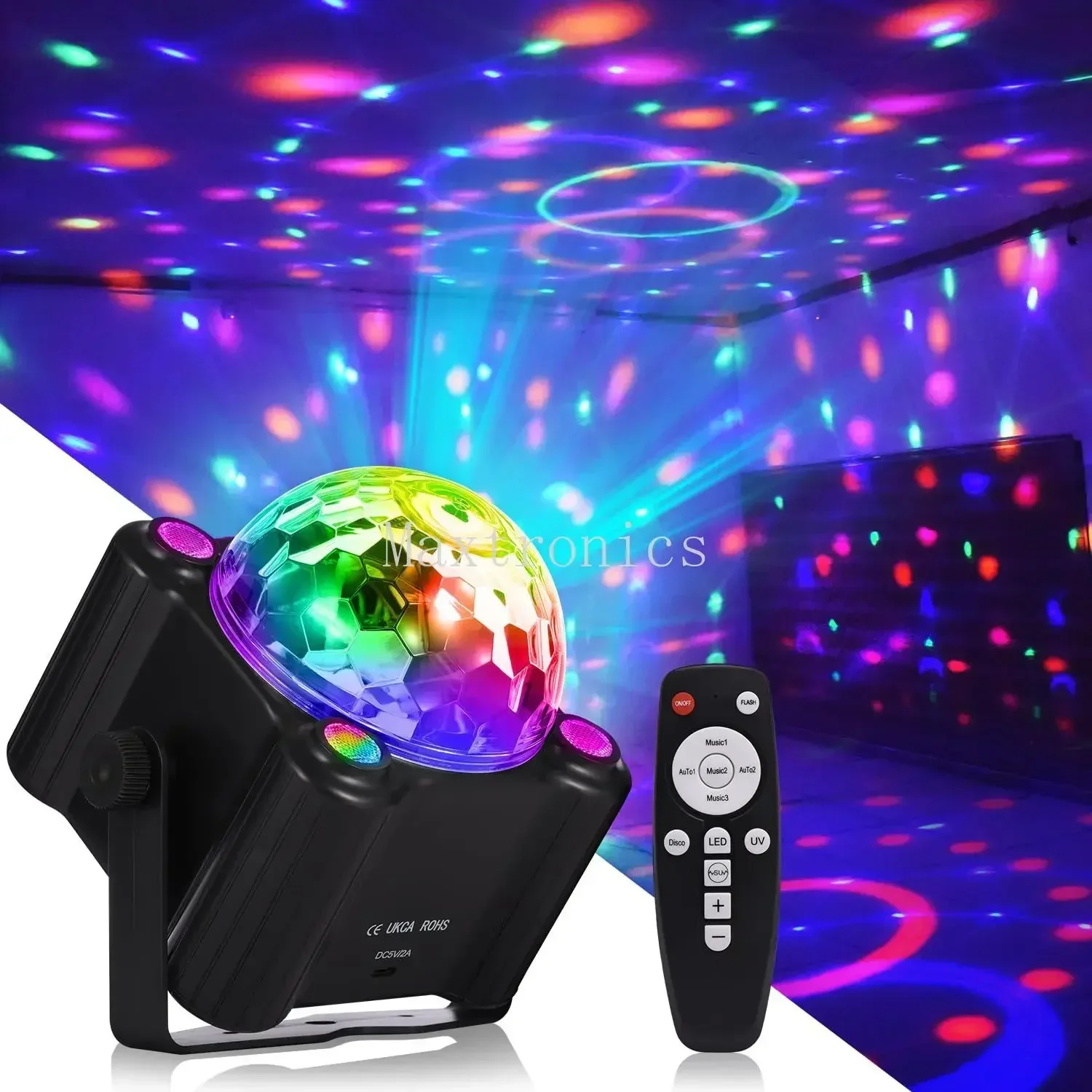 7 Color 9W LED Stage Light Rotation Lamp With Remote Control Sound Activated LED Strobe Magic Ball Light for Disco DJ Bar Party