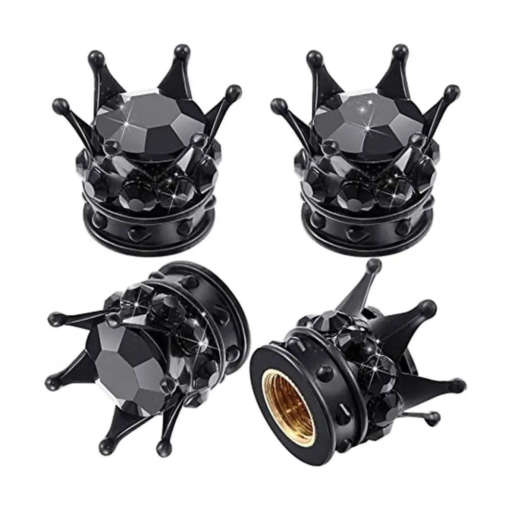

Riding Decoration Crown With Diamond Bike Motorcycle Valve Stem Cap Tyre Accessories Protective Cover Dust-proof Cover