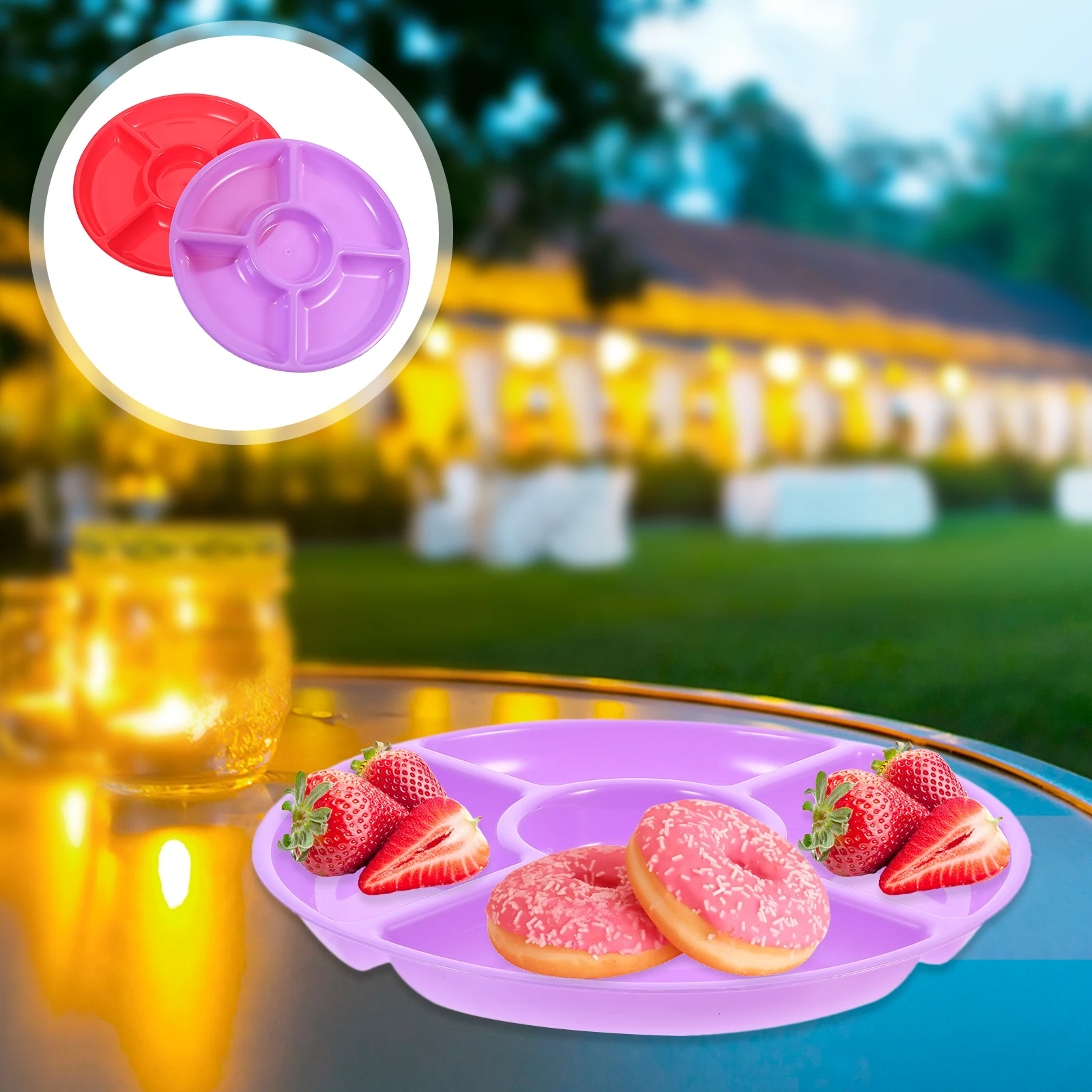 

2pcs Fruit Tray Kitchen Glass Dishes Plates Set Platter Sweets Handle Tool Party Candy Storage Dessert Serving