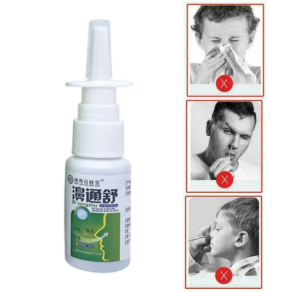 20ml Nose Spray Rhinitis Treatment Relieve Nasal Congestion Runny Nose Sneezing Natural Medical Herb Nasal Health Care