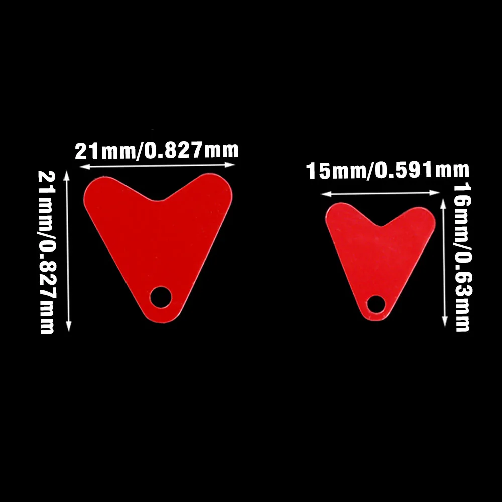 80 قطعة ملعقة صيد سمك السلمون المرقط الترتر إغراء البلاستيك الأحمر شكل قلب المغازل ملحق الطعم هوك الترتر جذب الأسماك Pesca #4