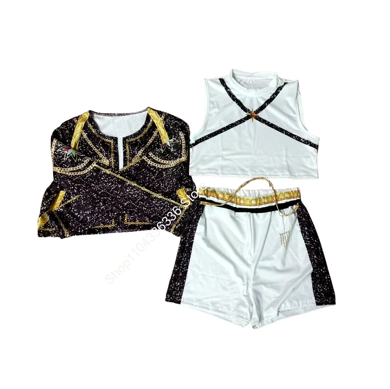 أزياء فتاة أنيمي Kpop شيطان هنتر التأثيرية أزياء رومي التأثيرية للفتيات نمط جديد أغنية ذهبية لمرحلة الأداء ملابس حفلة الهالوين