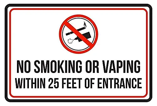 No Smoking Or Vaping Within Feet of Entrance Wall Poster Tin Sign Vintage BBQ Restaurant Dinner Room Cafe Shop Decor