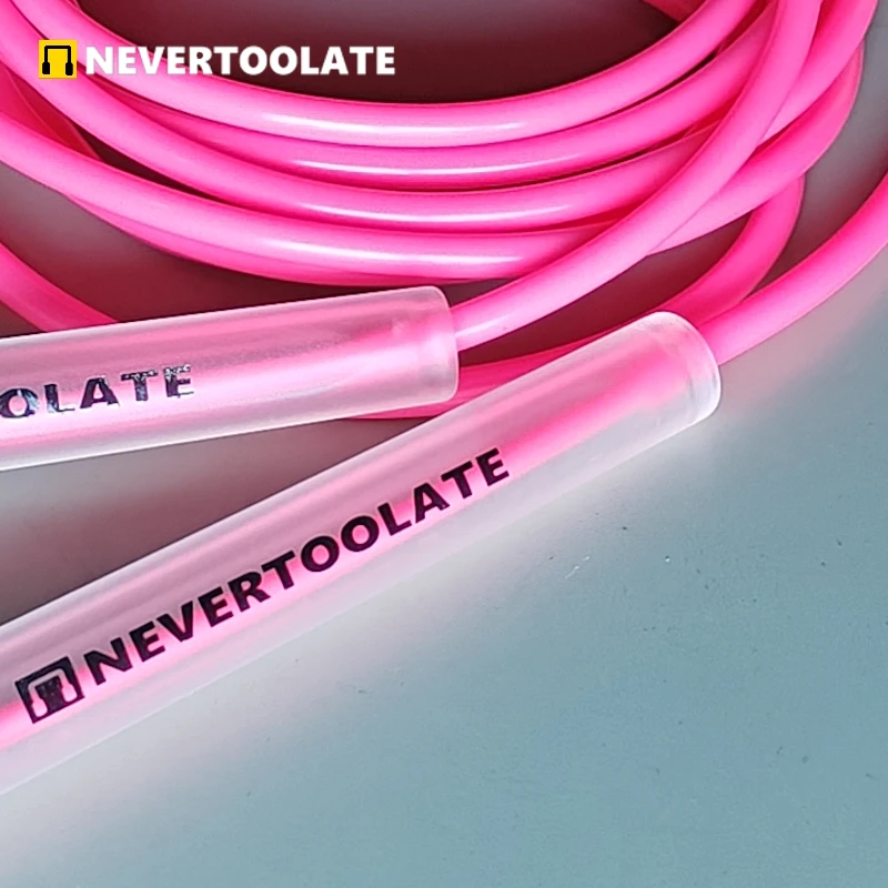 NEVERTOOLATE 10.5ft 3.2 meters strong abs 14cm handle 5mm solid pvc 85A jump skip rope boxing fitness crossfit no logo HIIT