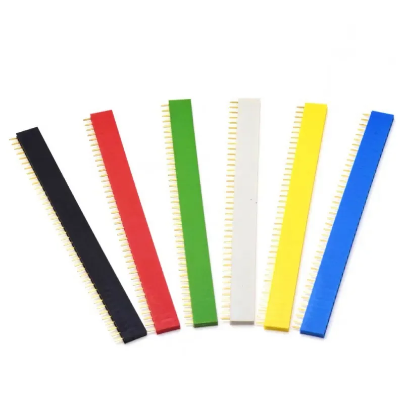 

10PCS 2.54mm Single Row Female PCB Board Pin Header Connector Strip Pinheader 1x40 pin Colourful socket