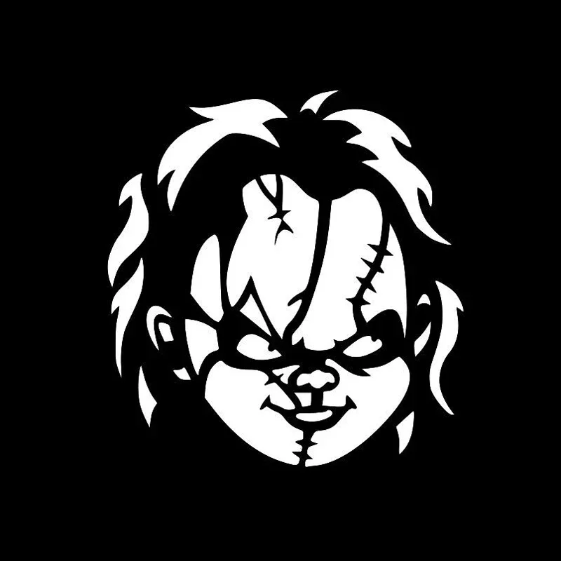 Chucky Motorcycle Car Styling Car Sticker Vinyl Decal Black/Silver 14.6cm*15.4cm