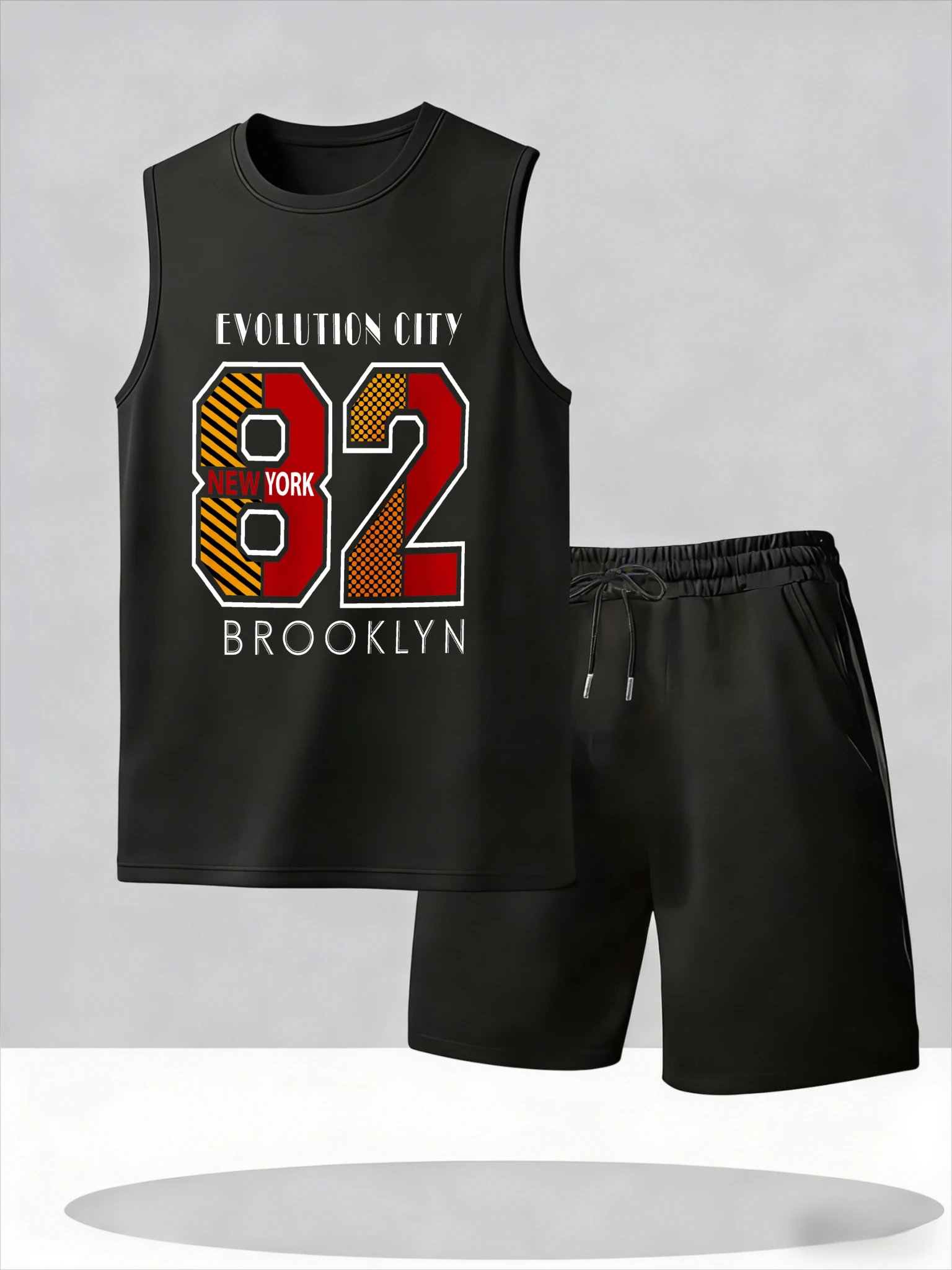 

Men's Tank Top Sets 2026 Summer Thin Quick Dry Tracksuit men Breathable oversize running Y2k tracksuits beach seaside crewneck