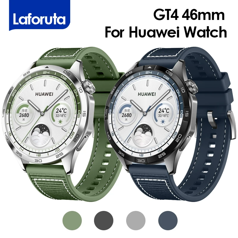 22mm Silicone+woven strap For HUAWEI WATCH GT4 46mm Watch 3 4Pro Runner Smartwatch band for huawei watch GT2 GT3 Pro accessories