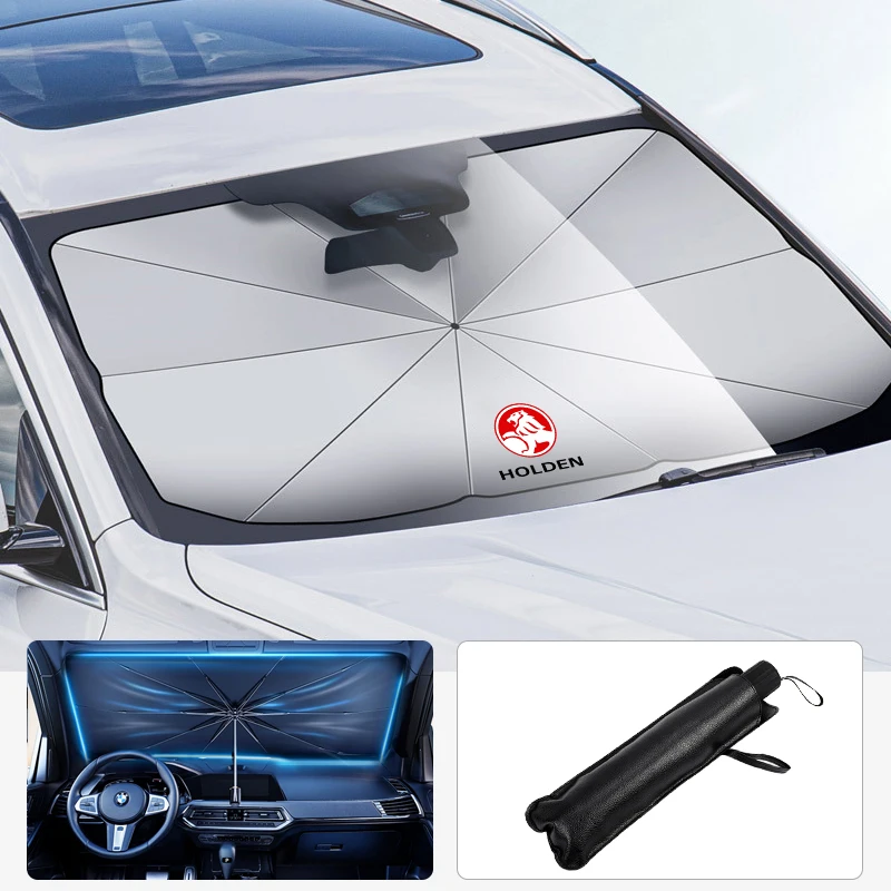 For Holden Astra Commodore Cruze Monaro Trailblazer Car Logo Foldable Sun Umbrella Windshield Block Heat UV Sun Shade Umbrella