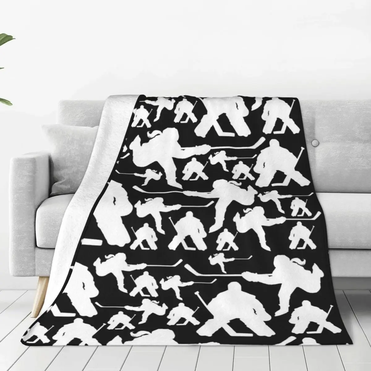 Hockey Player Pattern Blanket Flannel Portable Sofa Throw Blankets For Couch Bedding Travel Throws Bedspread Quilt