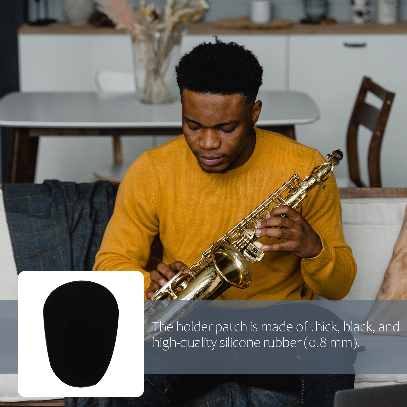 

64pcs Saxophone Tooth Pads Mouthpiece Cushions 0.8 Oval Black Clarinet Accessories High-Quality Rubber Safe Healthy Airtight