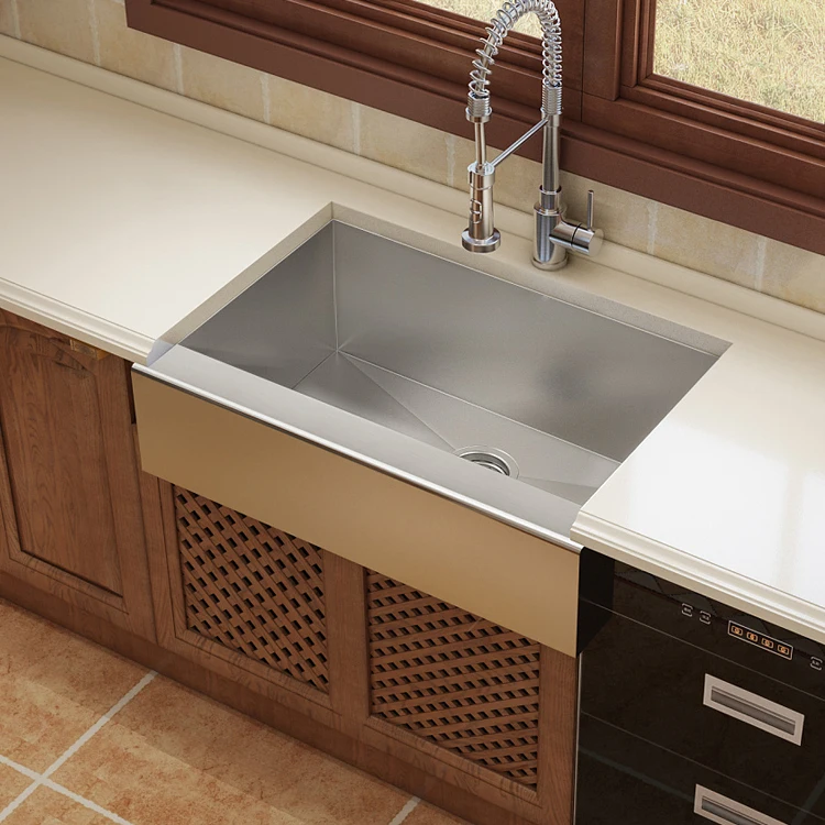 Stainless Steel 304 Handmade Apron Front Single Bowl Farmhouse Kitchen Sink