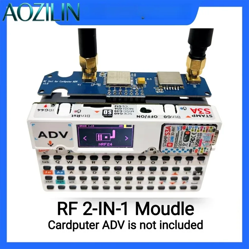 AOZILIN 2‑In‑1 RF Wireless Module CC1101 NRF24, Multi‑Mode Radio Expansion Board for DIY IoT Electronic Development Project