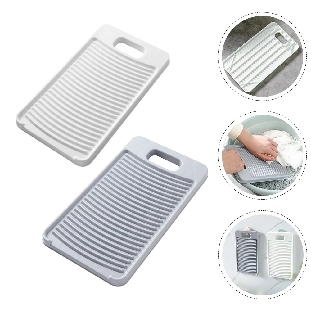 

2Pcs High Toughness Washboards Thickened Anti-Slip Household Scrubbing Wash Board for Clothes Diapers Durable Plastic Washing