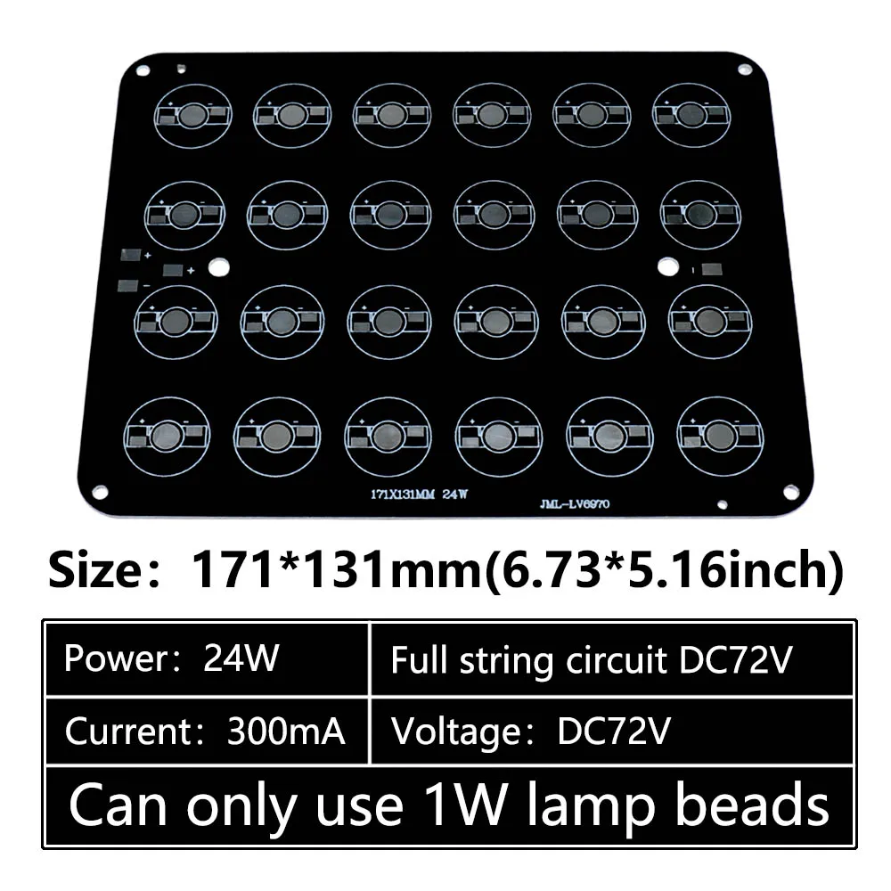 Base de aluminio LED 12W 18W 20W 24W 30W 50W placa de aluminio LED placa PCB KIT de sustrato radiador 1W lúmenes cuentas LED para luz de inundación