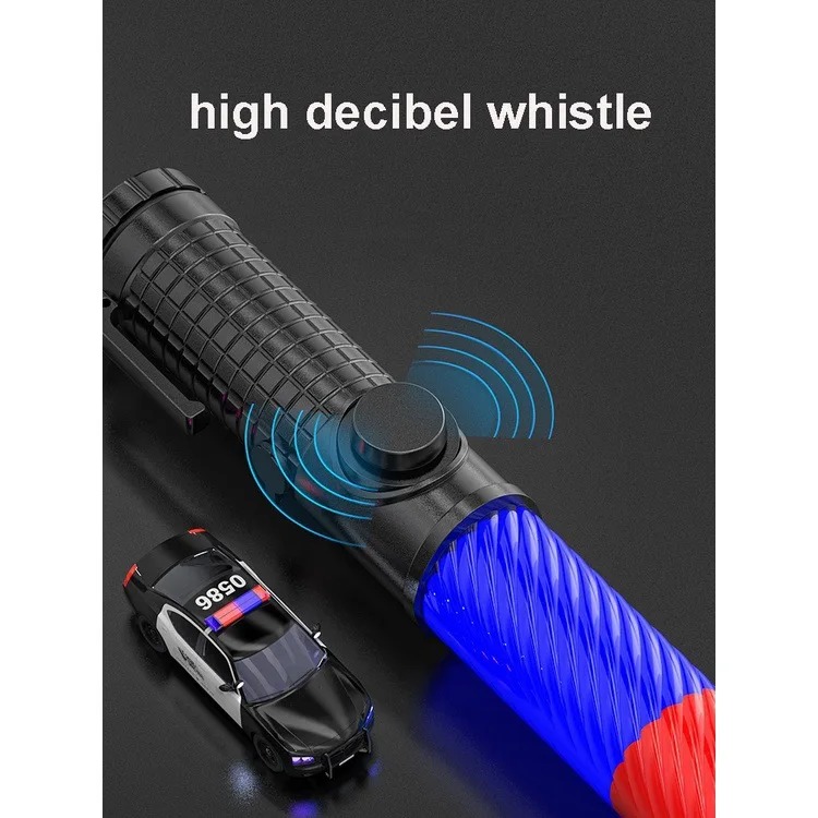 Traffic Warning with Red and Blue Strong Light Signal Lights LED torch Waterproof Flashlight Portable Spotlight