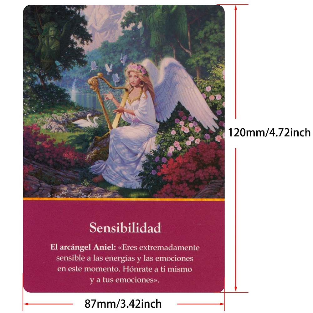 12 × 8.7 cm Cartas Adivinatorias De Los Arcángeles - Juego De 45 Cartas Y PDF Libro De Guía