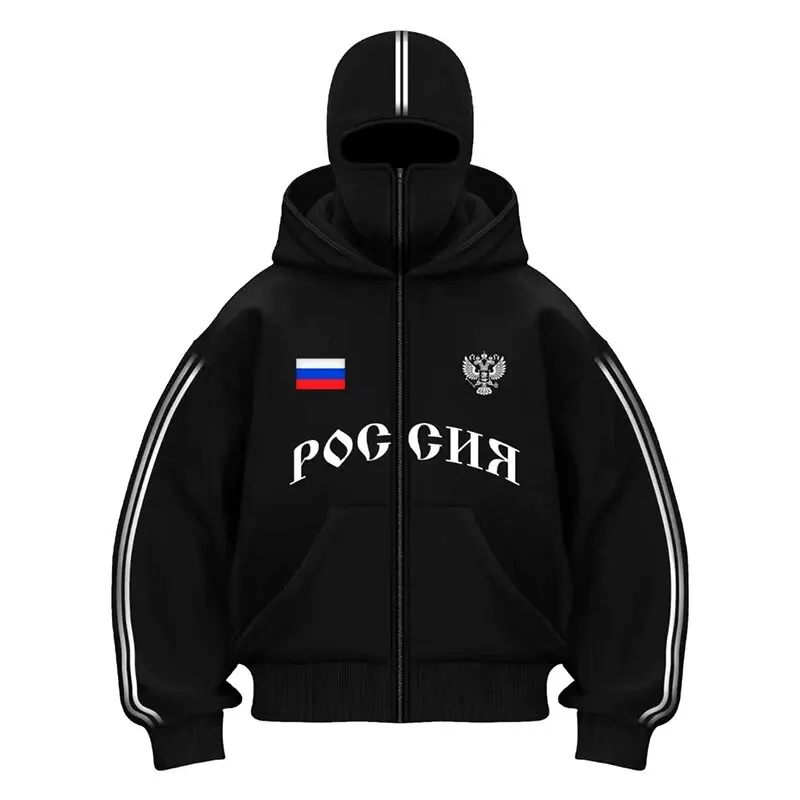 Amerikaans retro trendy merk dubbele hoed ontwerp brief vest met capuchon herfst en winter unisex casual losse Y2K streetwear hoodie