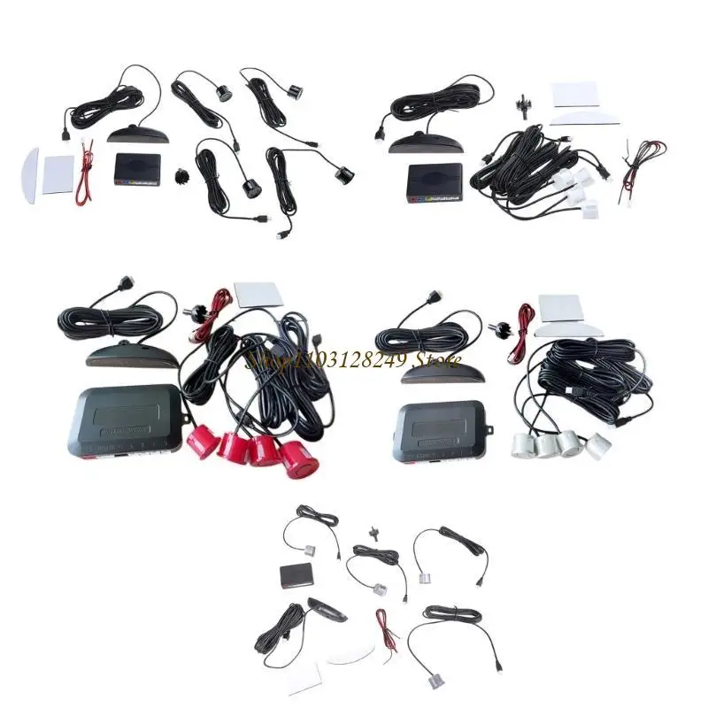 N5KD Car Parking Rear Reversing Radars System with 4 Sensors Wireless Reverse Backup LED Alarm Buzzer