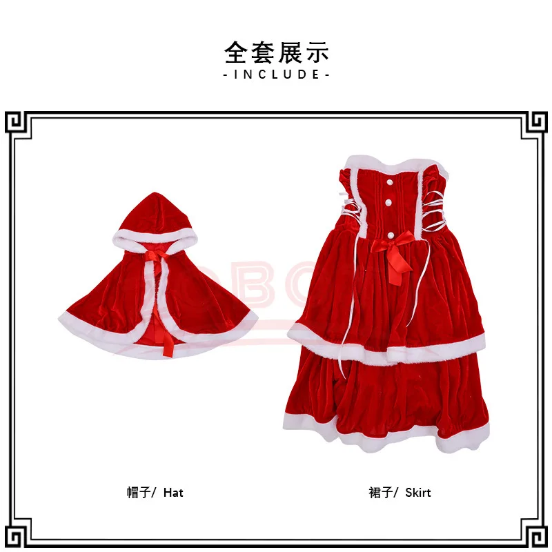 2025 عيد الميلاد تنورة تأثيري فستان عيد الميلاد ليتل الأحمر ركوب هود فستان بحزام مع شال صغير مثير الأرنب فتاة
