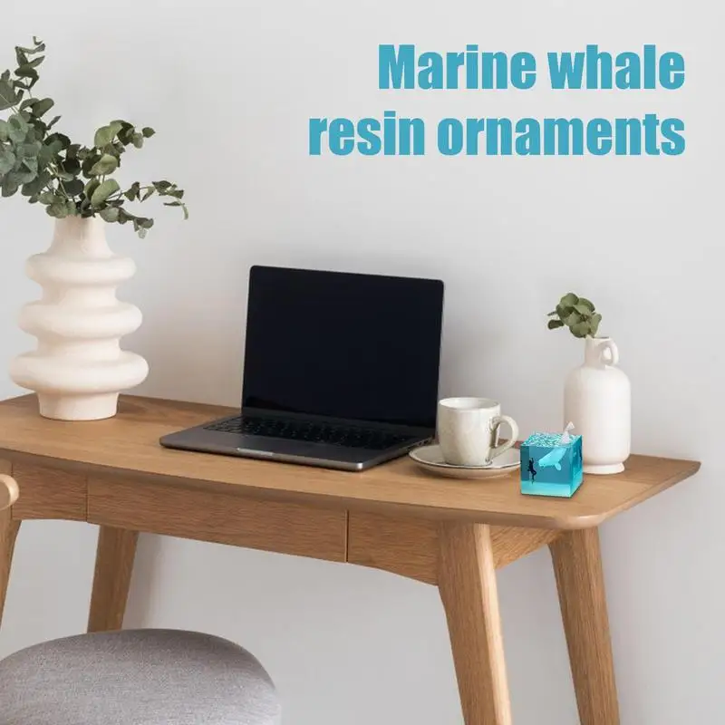 Cube Night Lights Marine Resin Whale Humpback Diver Cube Bedside Ocean Night Lamp For Kids Home Luminous Ornament For Bedroom