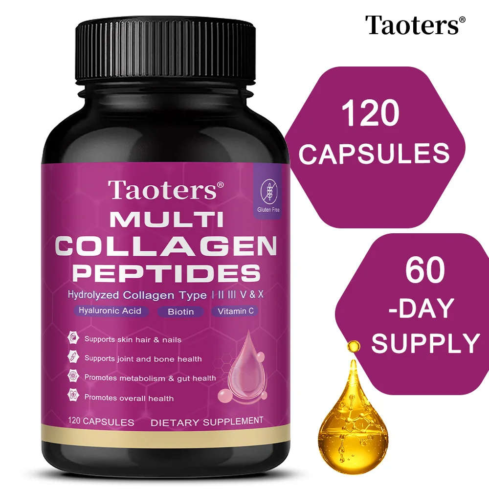 

Premium Collagen Peptides (Types I, II, III, V, X) - Hair, Skin, Nails - Hydrolyzed Peptides Protein Supplement for Women & Men