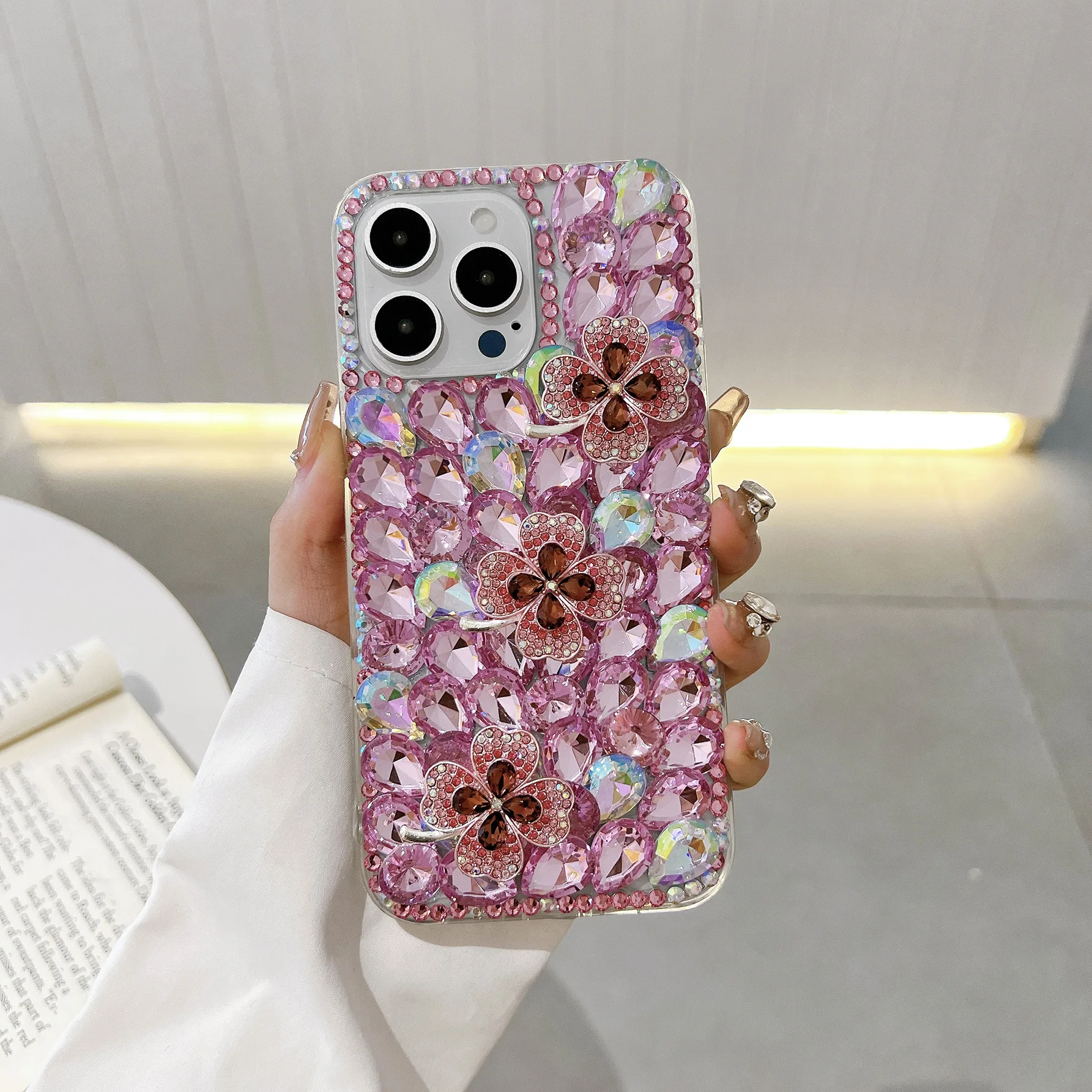 حافظة هاتف كريستال فاخرة لهاتف OPPO Realme Narzo N61 4G Note 60 60X 50 GT Neo 5 غطاء حماية ماسي بلينغ بتصميم زهور