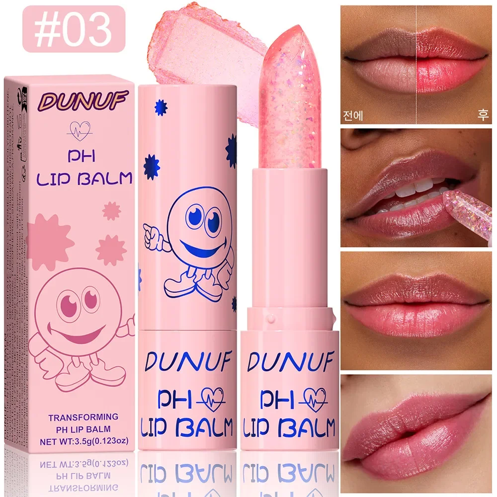 DUNUF PH-Bálsamo Hidratante Labial, Brilho Labial, Hidratante Frutado, Abacate, Longa Duração, Cuidados Lábios, Rosa Claro, Tint