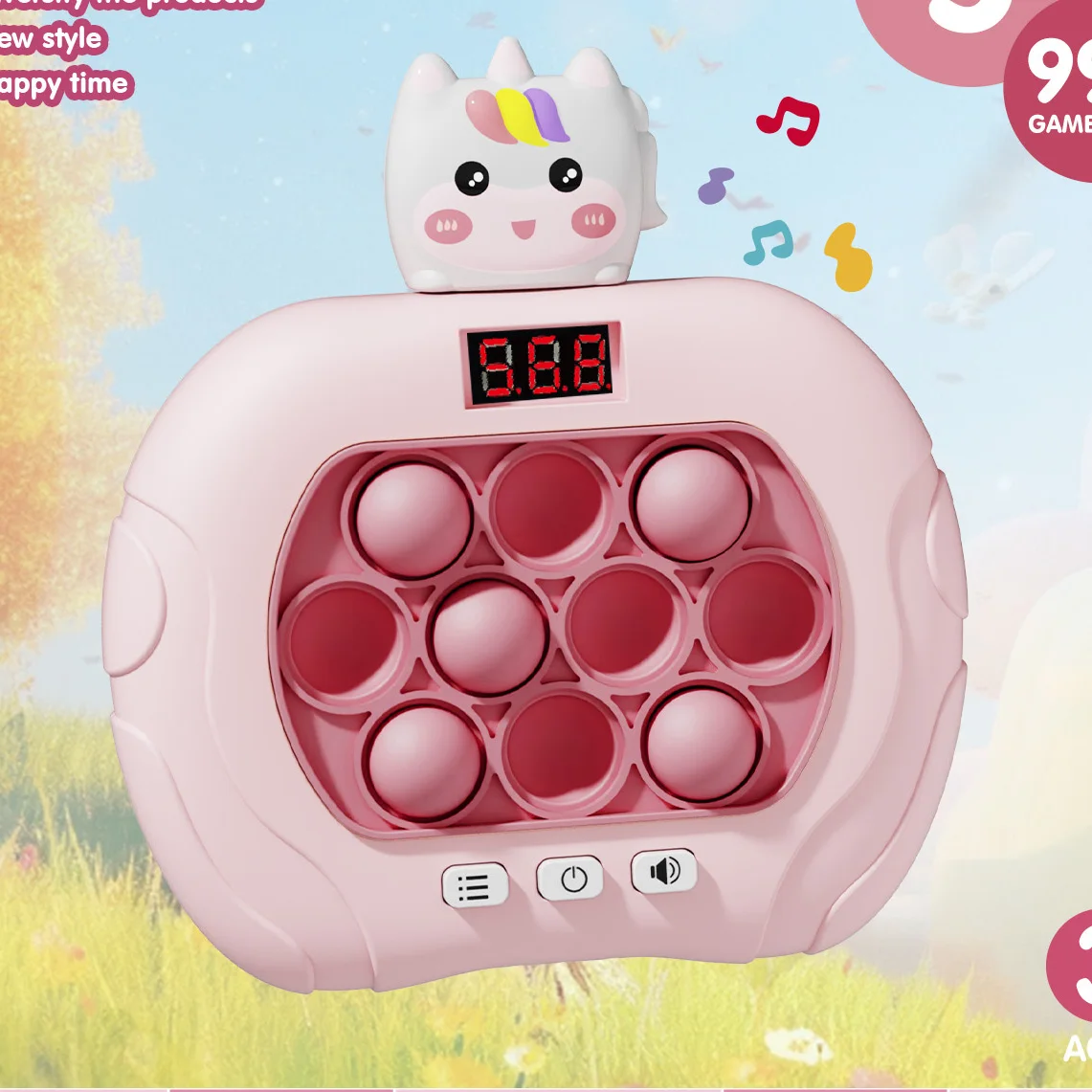 999 Level Electronic Pop Quick Push Bubbles Game Machine Kids Cartoon Fun Squeezing Toys Anti Stress Sensory Bubble Toy Gifts