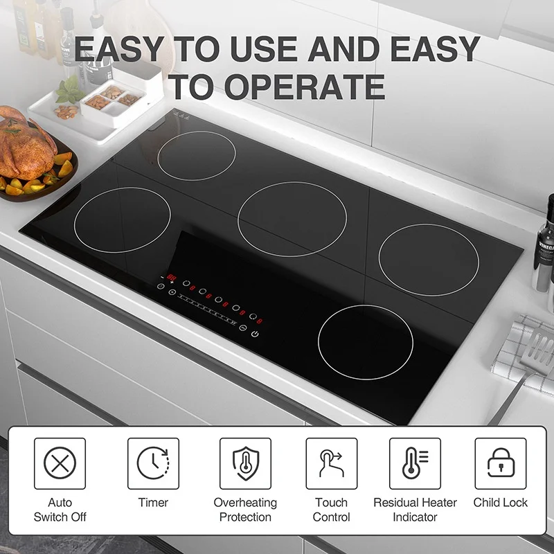 Five-head Burner-Free Induction Cooker US Standard Australian Standard Cross-border European Standard Kitchen Appliances