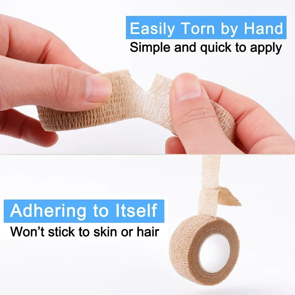 2 حجم 5 سنتيمتر/2.5 سنتيمتر x4.5 متر الملونة الرياضة الذاتي لاصقة طبية مطاطية التفاف الشريط ل الركبة دعم منصات إصبع الكاحل النخيل الكتف