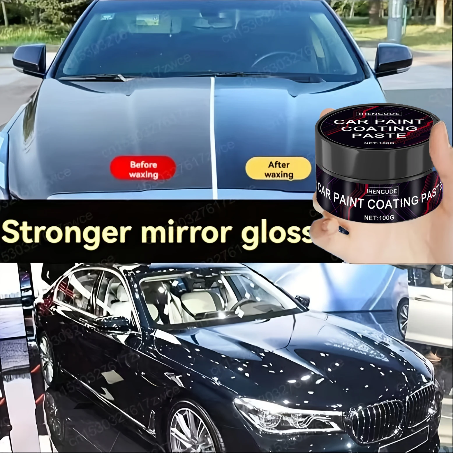Pasta de Cera Cerâmica de Titânio, Cera Cerâmica para Pintura Automotiva, Polidor para Manutenção Automotiva, Cera para Reparo e Remoção de Arranhões Automotivos