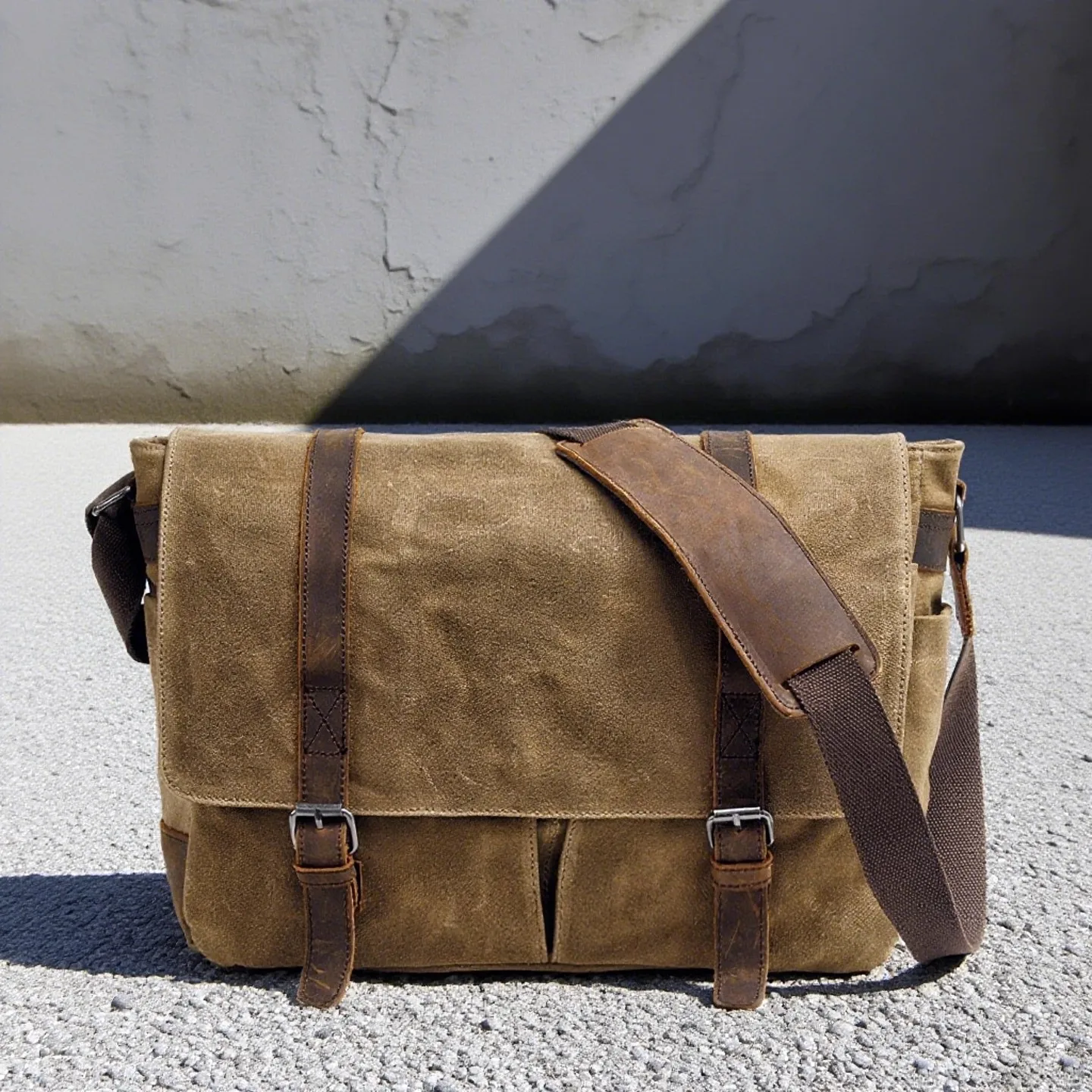 Retro Waterproof Canvas Men's Shoulder Bag Casual Diagonal Crossbody Messenger Bag for Daily Leisure Outdoor