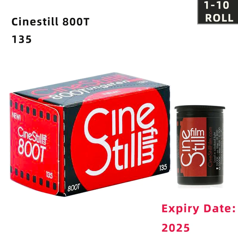 1/3/5/10 Rolls Original CineStill 800T C41 Carbon Free Development 135 36EXP Medium Frame Film ISO 800（Expiry Date:2025)