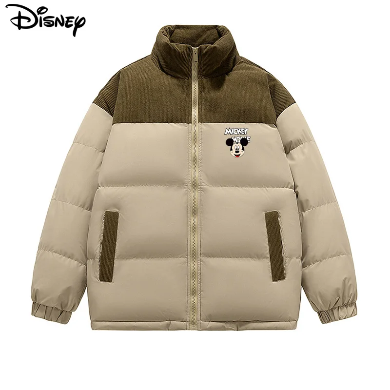 Disney New Arrival Brand Clothing Top Fashion Mickey Mouse Print Logo Loose Cardigan Winter Coat Casual Cotton-padded Jacket