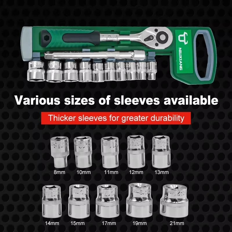 3/8 12pcs/set Drive Socket Set Ratchet Wrench Sockets Compact Sockets for Car Repair Mechanic Tool for Auto Repair
